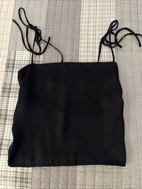 Urban Outfitters Black Satin Tie-Shoulder Cami